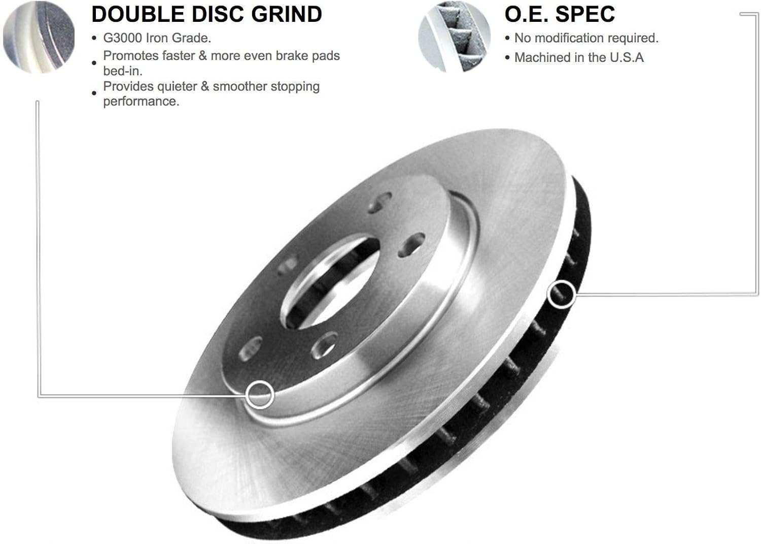 R1 Concepts Front and Rear Brake Kit Fits 2017-2020 Hyundai Elantra| Ceramic Pads, Blank Rotors| Hardware| 11.0' Front & 10.3' Rear
