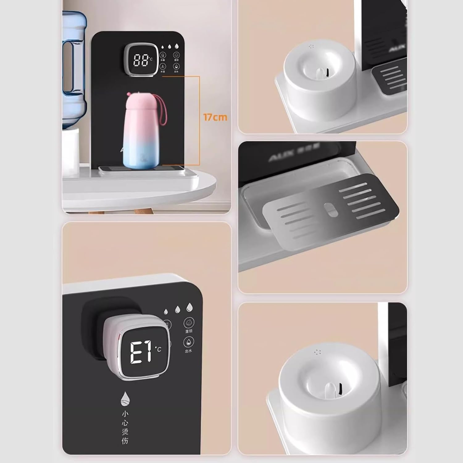 Water Dispenser Instant Hot Water Dispenser Multifunctional Desktop Hot Water Dispenser Adjustable Temperature & Keep Warm Function Mini Drinking Fountain Water Cooler