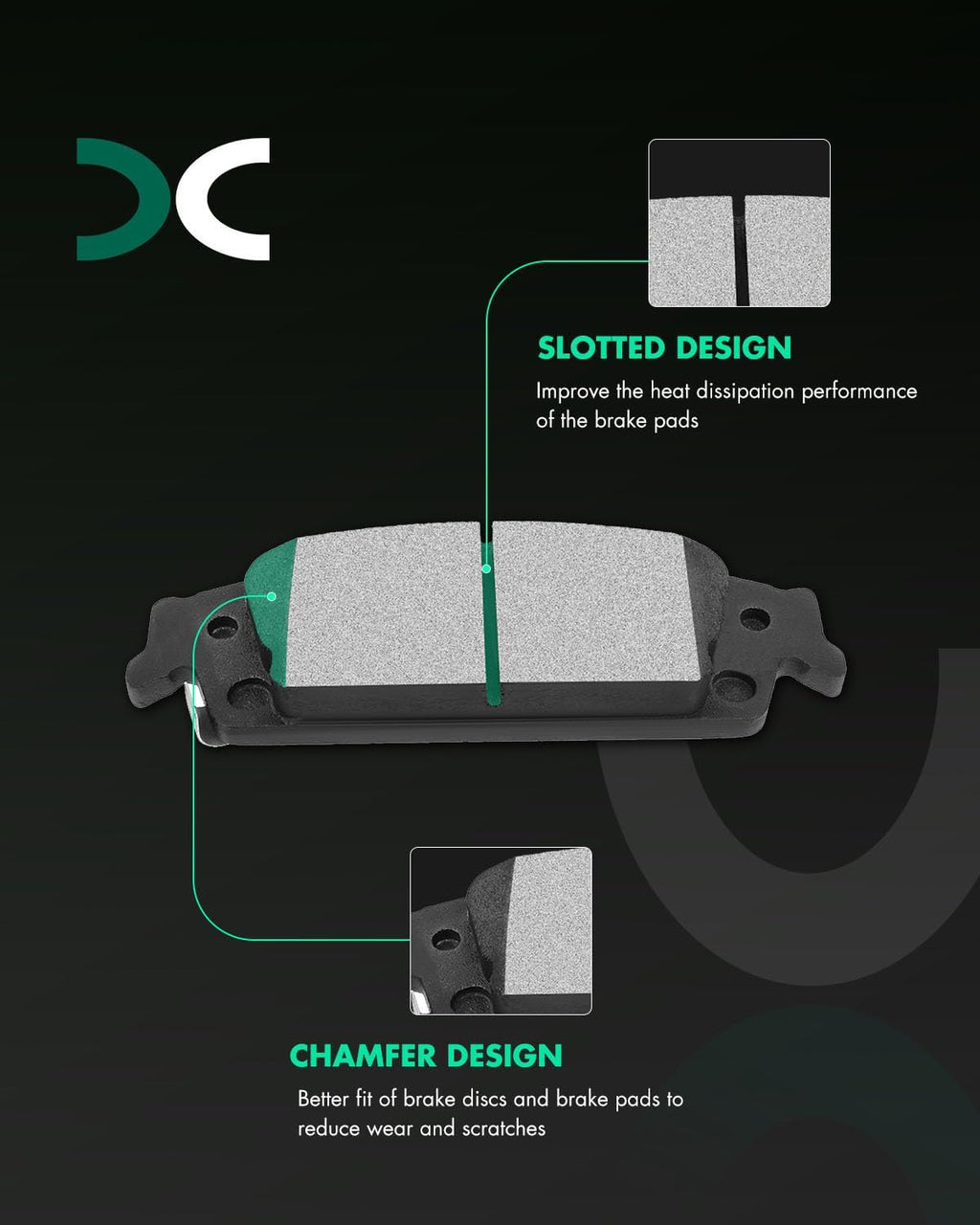 SCITOO Brake Kits For Escalade,For Escalade ESV,For Silverado 1500,For Tahoe,For Sierra 1500,For Yukon,For Yukon XL Rear Drilled Slotted Brake Rotors and Ceramic Brake Pads Replacement: 55133;D1707