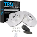 TRQ Front Brake Pad and Rotor Set Ceramic G Coated Vented Rotors Compatible with 2008-2014 Cadillac CTS