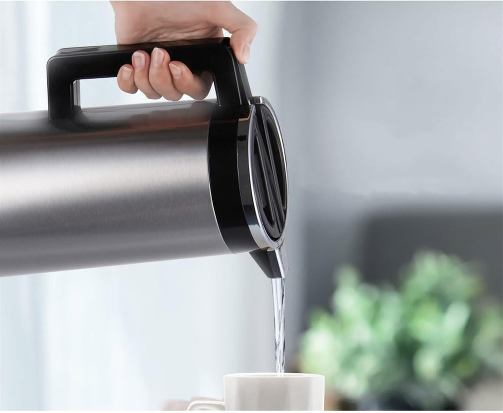 Electric Kettle Stainless Steel Shell Insulated Kettle Household Large Capacity Hot Water Bottles Glass Inner Coffee Pot Tea Kettle,1.9L