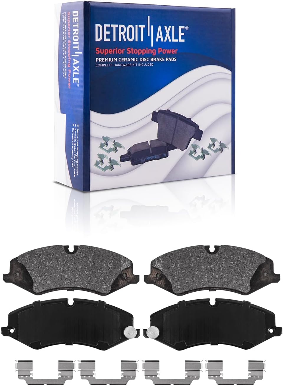 Detroit Axle - Brake Kit for Land Rover Range Rover Sport Discovery, Disc Brake Rotors Ceramic Brakes Pads with Hardware Replacement : 14.17' inch Front and 13.78' inch Rear Rotor