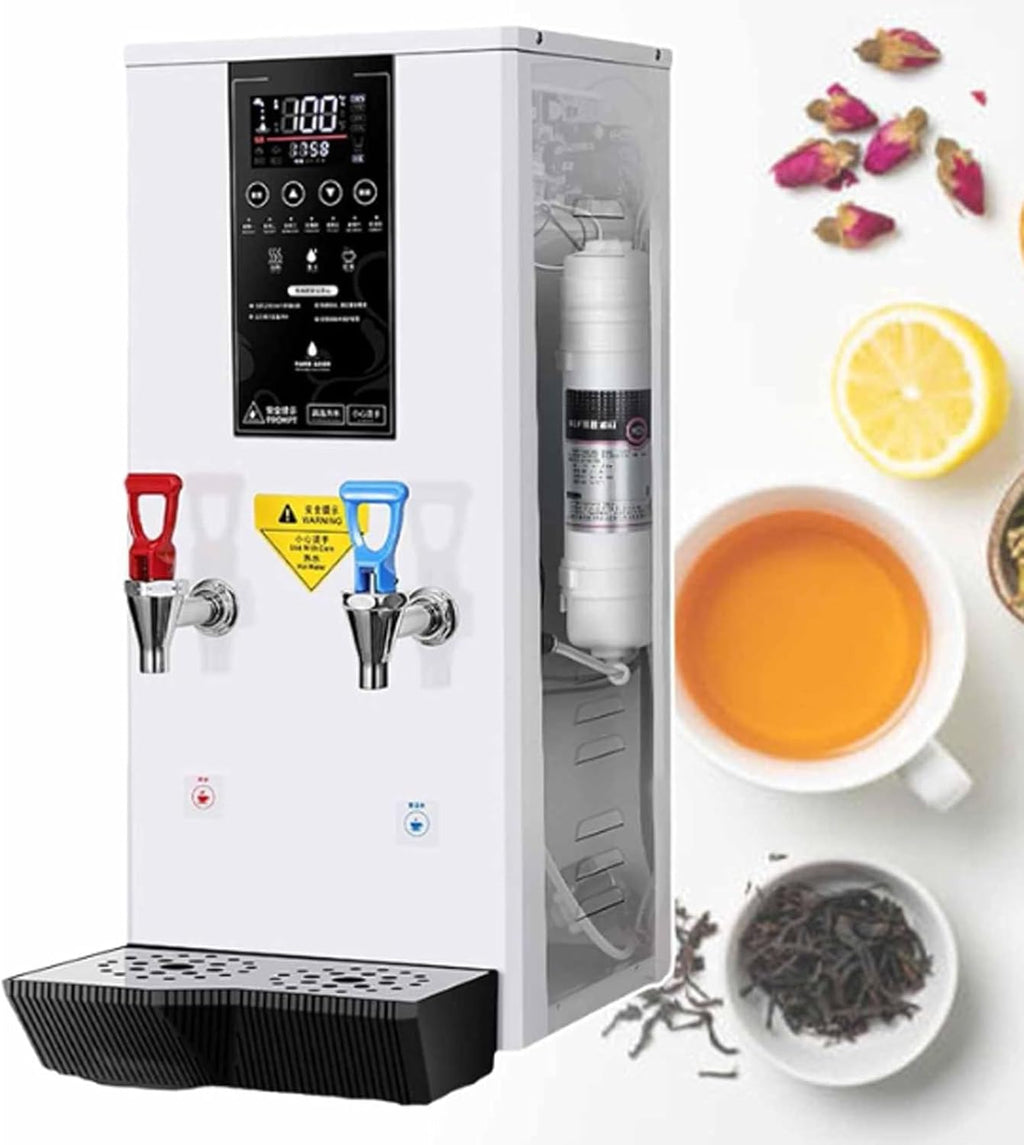Commercial Instant Water Dispenser, 3000 w Desktop Electric Hot Water Boiler, 60°C to 100°C Adjustable, Automatic Hot Water Pot Digital Control Panel/Auto Temperature Control White