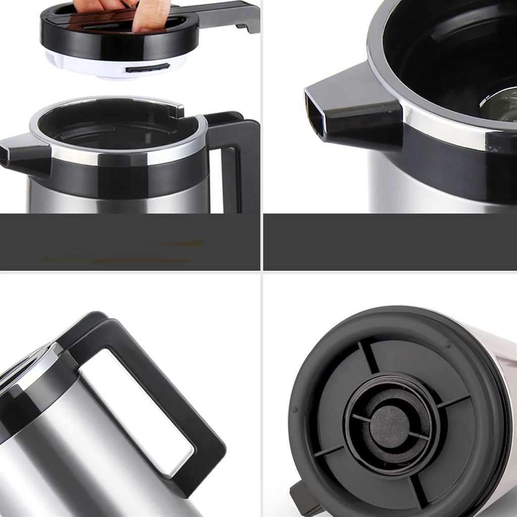 Electric Kettle Stainless Steel Shell Insulated Kettle Household Large Capacity Hot Water Bottles Glass Inner Coffee Pot Tea Kettle,1.6L