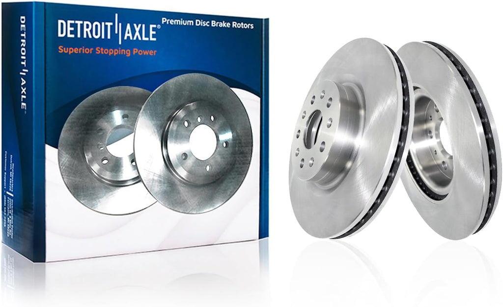 Detroit Axle - Front Brake Kit for 2021-2024 Chevrolet Camaro, Disc Brake Rotors Ceramic Brakes Pads with Hardware 2022 2023 Replacement : 13.58' inch Rotor
