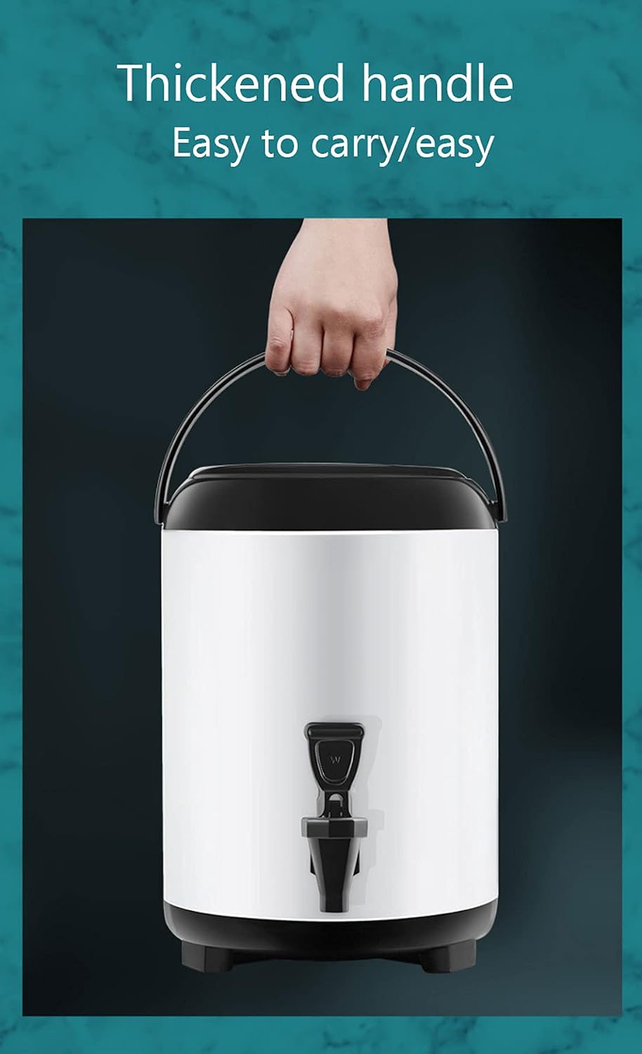 Drink Dispenser Commercial Insulation Barrel Water Dispenser with Tap and Stand, Hot Beverage Dispenser for Hot Water Milk Coffee Tea, Keep Warm for 6-8 Hours for Parties