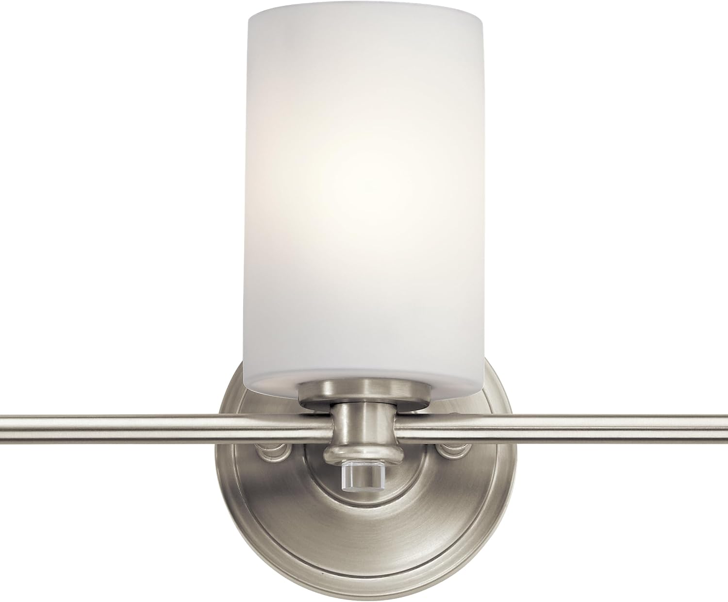Kichler Joelson 24' 3 Light Vanity Light with Satin Etched Cased Opal and Clear Glass Accent Glass in Brushed Nickel