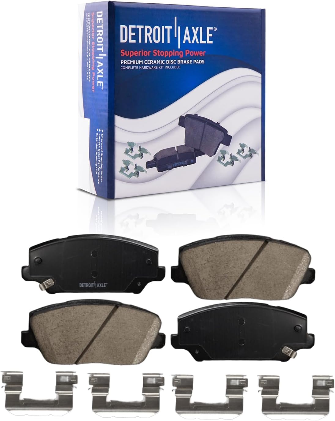 Detroit Axle - Brake Kit for 2018 2019 Kia Cadenza [Electric Parking Brake] Disc Brake Rotors Ceramic Brakes Pads Replacement : 12.60' inch Front and 11.81' inch Rear Rotors
