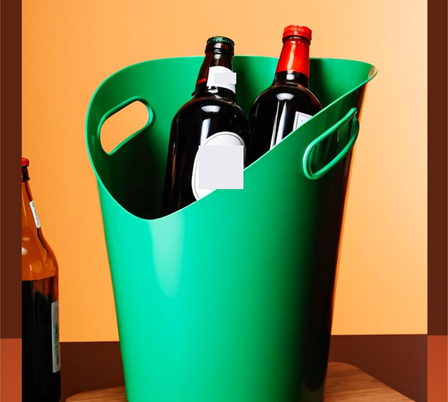 QUQUQ Wine Bucket for Bar Thick Plastic Ice Bucket Slanted Handle for Parties Home Bar KTV Commercial Home Parties Decor(Blue)