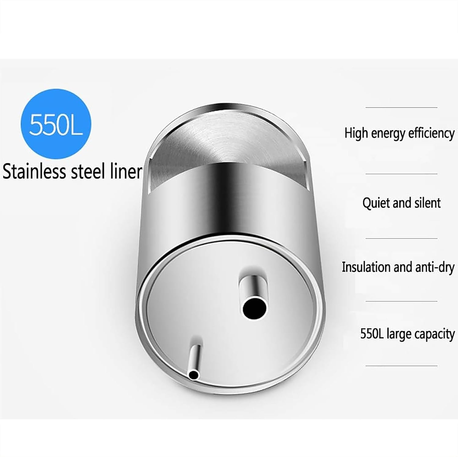 Portable Water Dispenser, Hot Cold Function, High Capacity Electric Dispenser with 2 Tap and Stainless Steel Inner Container, Bottled Water Desktop Water Machine