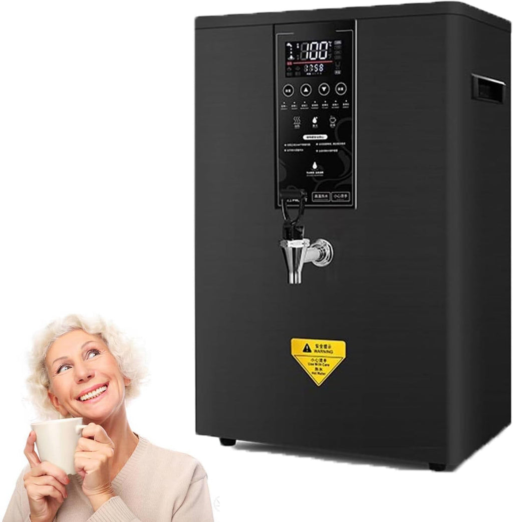 Water Warmer Commercial Water Boiler 50/60/80L(13/16/21gal)/Hour Step-Heating Automatic Electric Hot Water Dispensers Countertop Adjustable Temperature Quick Heating Touchscreen,White-60L