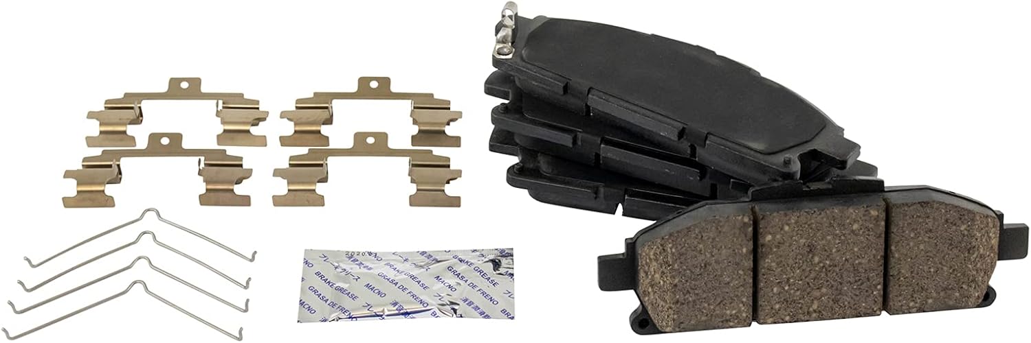 TRQ Front Brake Pad and Rotor Set Ceramic G Coated Vented Rotors Compatible with 2011-2017 Nissan Quest