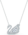 Swarovski Dancing Swan Necklace Jewelry Collection, Rhodium Finish