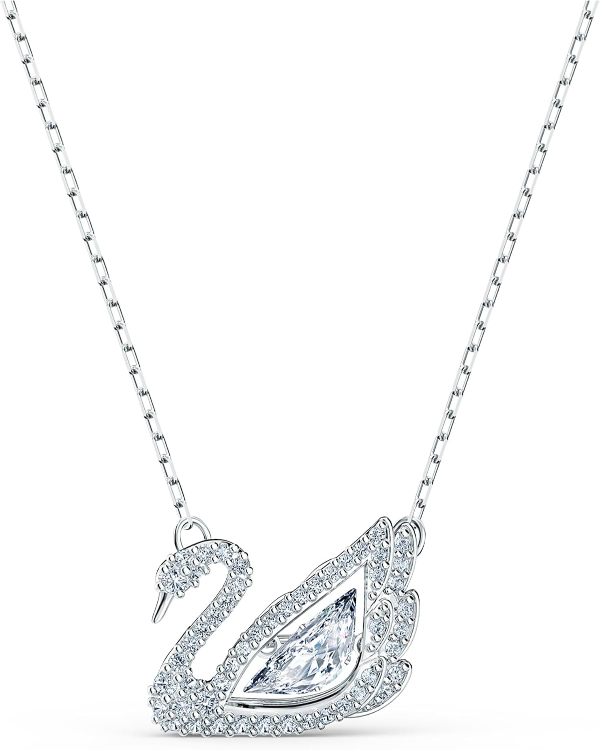 Swarovski Dancing Swan Necklace Jewelry Collection, Rhodium Finish