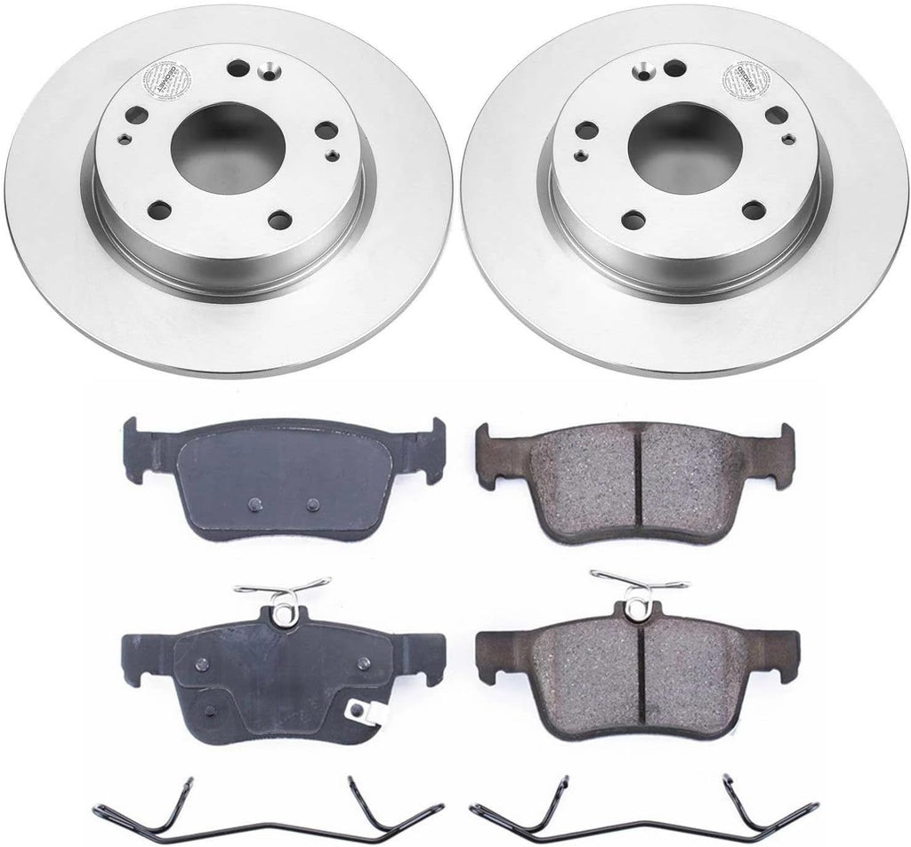 PowerStop Rear Brake Kit for Honda Civic 2016-21 - Fully-Coated Disc Rotors with Z17 Ceramic Brake Pads Replacement, CRK7725
