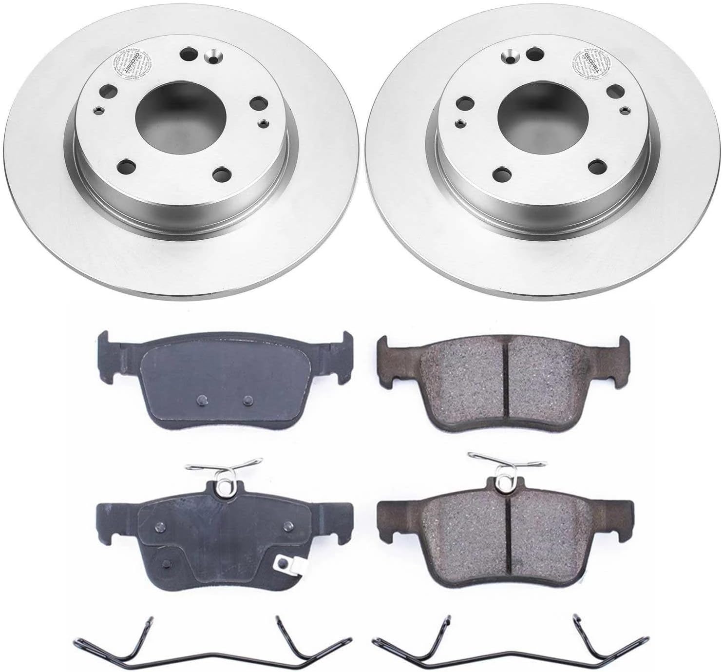 PowerStop Rear Brake Kit for Honda Civic 2016-21 - Fully-Coated Disc Rotors with Z17 Ceramic Brake Pads Replacement, CRK7725