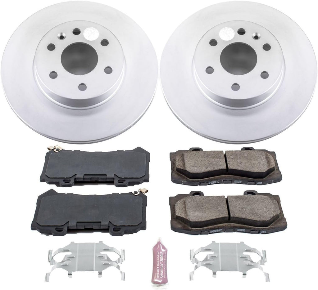 PowerStop Front Brake Kit for Chevrolet Colorado 2015-20 | GMC Canyon 2015-20 - Fully-Coated Disc Rotors with Z17 Ceramic Brake Pads Replacement, CRK7126