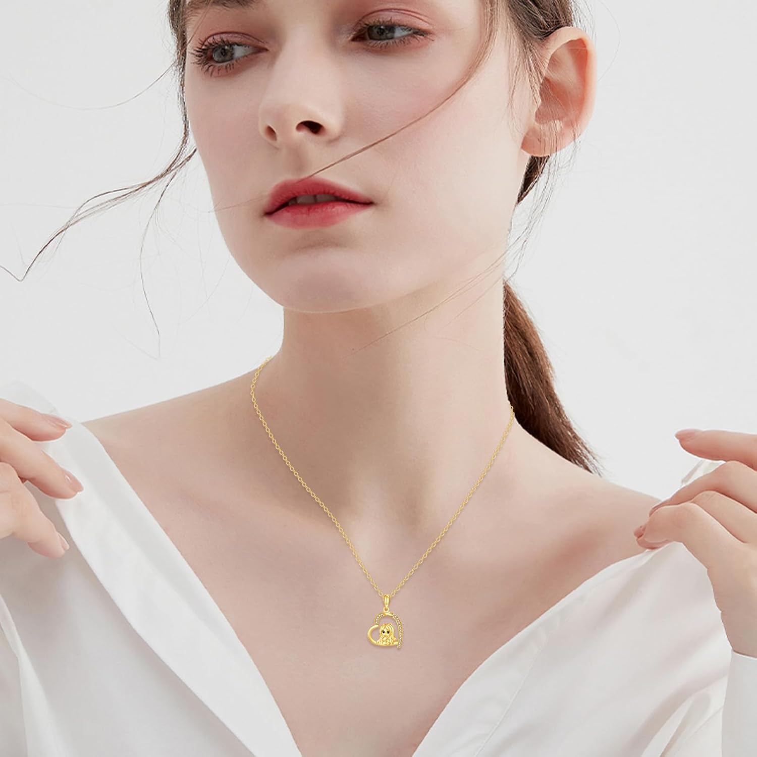 KECHO Christmas Gifts 14k Solid Gold Animals Necklace for Women Giraffe Bee Elephant Ladybug Koala Axolotl Horse Unicorn Cat Necklaces Pendant Jewelry Mothers Day Birthday for Mom Wife Friends