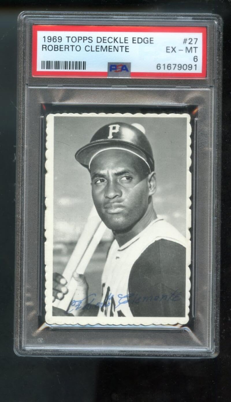 1969 Topps Deckle Edge #27 Roberto Clemente Bob PSA 6 Graded Baseball Card MLB