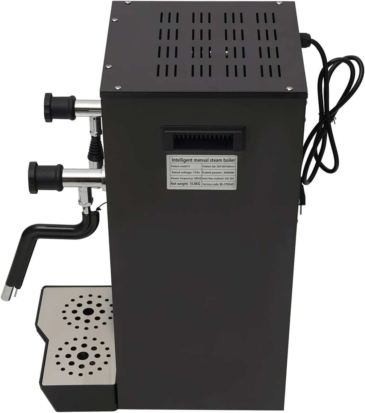 Hot Water Dispenser, 12L/3.2 Gallon Commercial Water Boiler Machine, 3000W Electric Automatic Countertop Hot Water Machine, Fast Heating, for Boba Tea Coffee Office Restaurant (black)