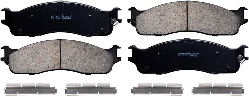 Detroit Axle - 4WD Wheel Bearing Hubs Brake Kit for 2006-2008 Dodge Ram 2500 3500, Front Wheel Bearing Hubs Front Rear Disc Brake Rotors Ceramic Brakes Pads 2007 Replacement : 13.91 inch Front Rotor