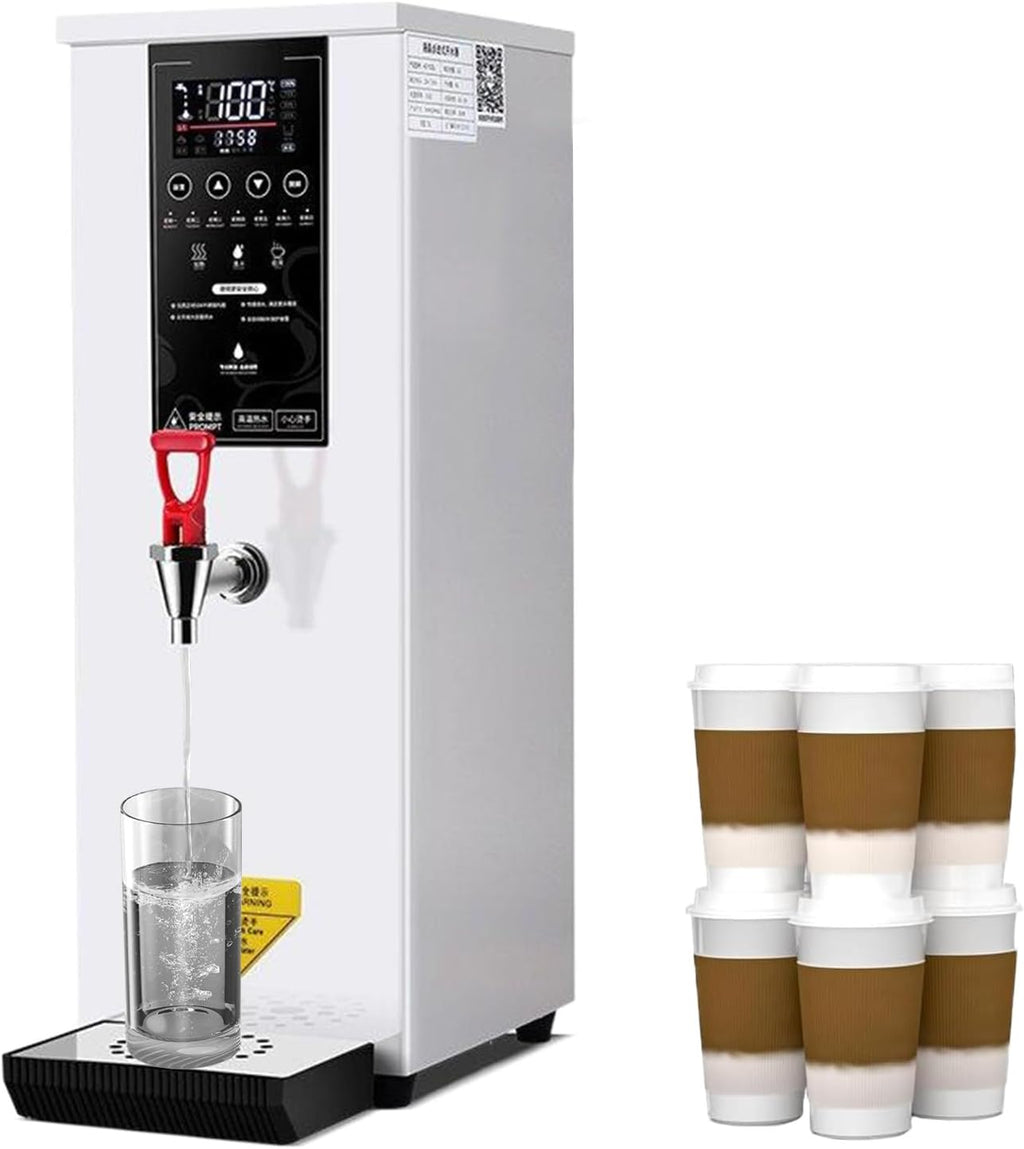 3000W Hot Water Dispenser Electric, Step-Heating Boiling Water Machine, 60 L/H Water Boiler for Hot Drinks, with Drip Tray & LCD Touch Screen,White