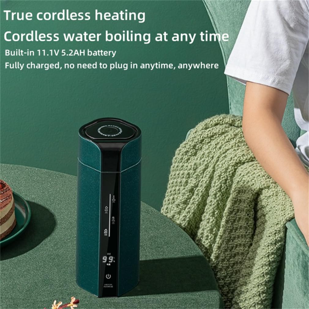 350 ML Portable Travel Electric Kettle, Personal Hot Water Boiler 304 Stainless Steel, Four-Speed Temperature Control, Electric Water Kettle,Gray
