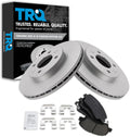 TRQ Front Ceramic Brake Pad and Rotor Set Coated Compatible with 2012-17 Hyundai Accent 12-16 Kia Rio EX LX 2017 Kia Rio with 256 mm Diameter Front Rotors