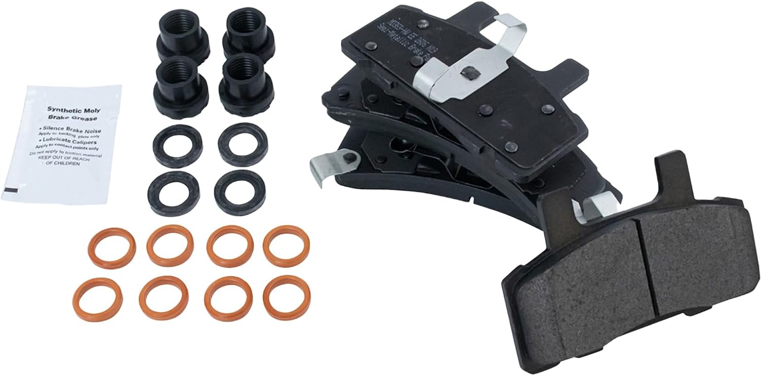 TRQ Front Brake Pad and Rotor Set Ceramic Vented Rotors Calipers Compatible with 1990-2002 Chevrolet Astro 1990-2002 GMC Safari