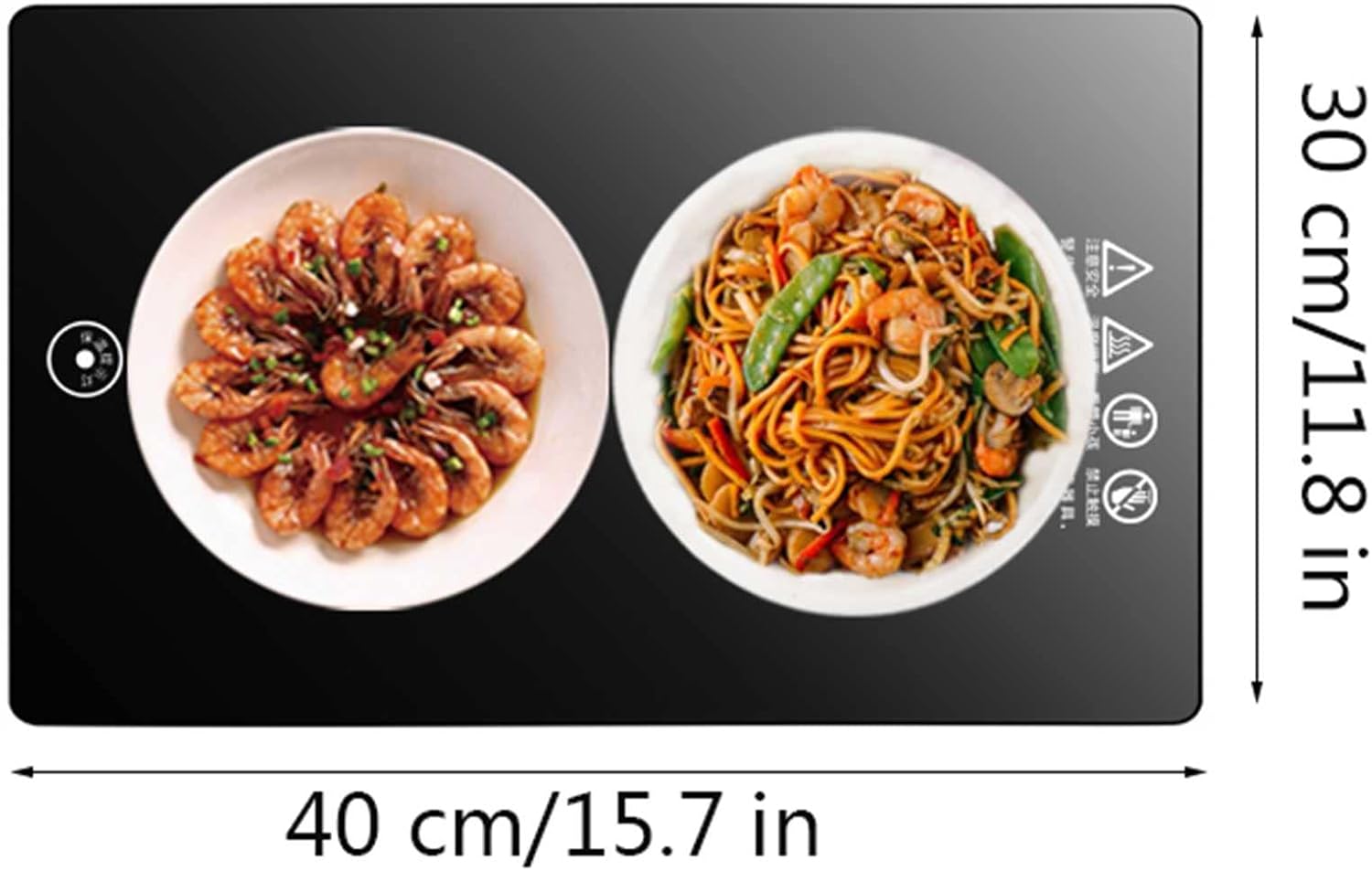 Electric Warming Tray, Food and Plate Warming Tray Hot Plate Keeps Food Hot Electric Food Warmer Plate Tempered Glass Surface for Party Chafing Dish