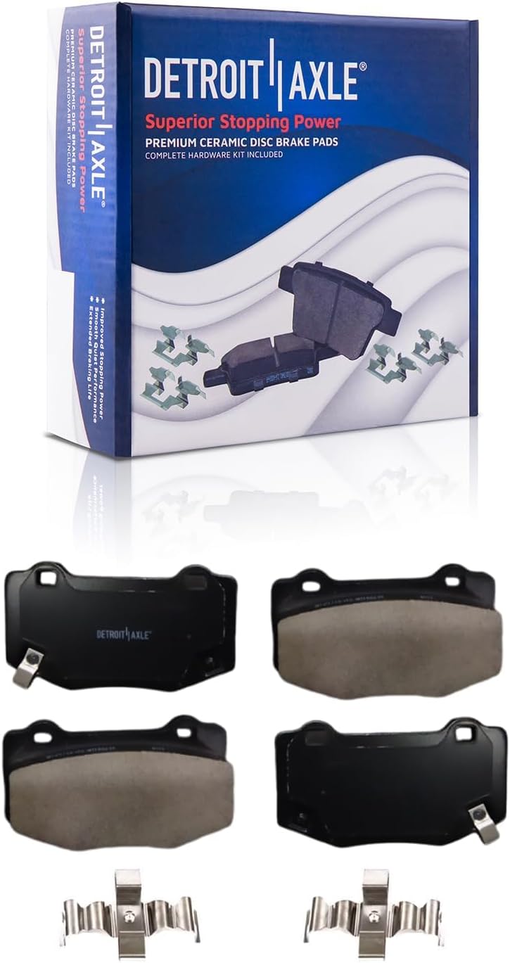 Detroit Axle - Brake Kit for 2016-2019 Cadillac ATS Disc Brakes Rotors Ceramic Brake Pads 2017 2018 Replacement : 12.64' inch Front and 13.35' inch Rear Rotors