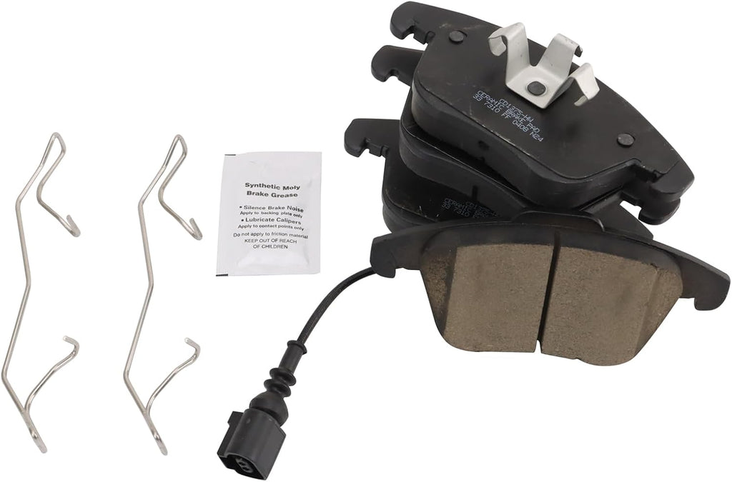 TRQ Front and Rear Brake Pad and Rotor Set Ceramic Vented Solid Rotors Compatible with 2012-2015 Volkswagen Passat