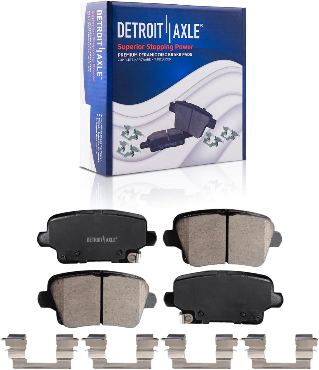 Detroit Axle - Brake Kit for 2018-2019 Buick Regal TourX [Brake Code JQ5], Disc Brake Rotors Ceramic Brakes Pads with Hardware Replacement : 11.81' inch Front and 12.40' inch Rear Rotors