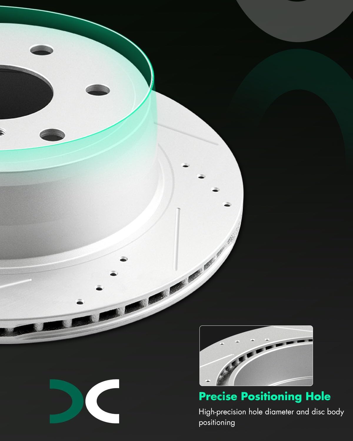 SCITOO Brake Kits For Escalade,For Escalade ESV,For Silverado 1500,For Tahoe,For Sierra 1500,For Yukon,For Yukon XL Rear Drilled Slotted Brake Rotors and Ceramic Brake Pads Replacement: 55133;D1707