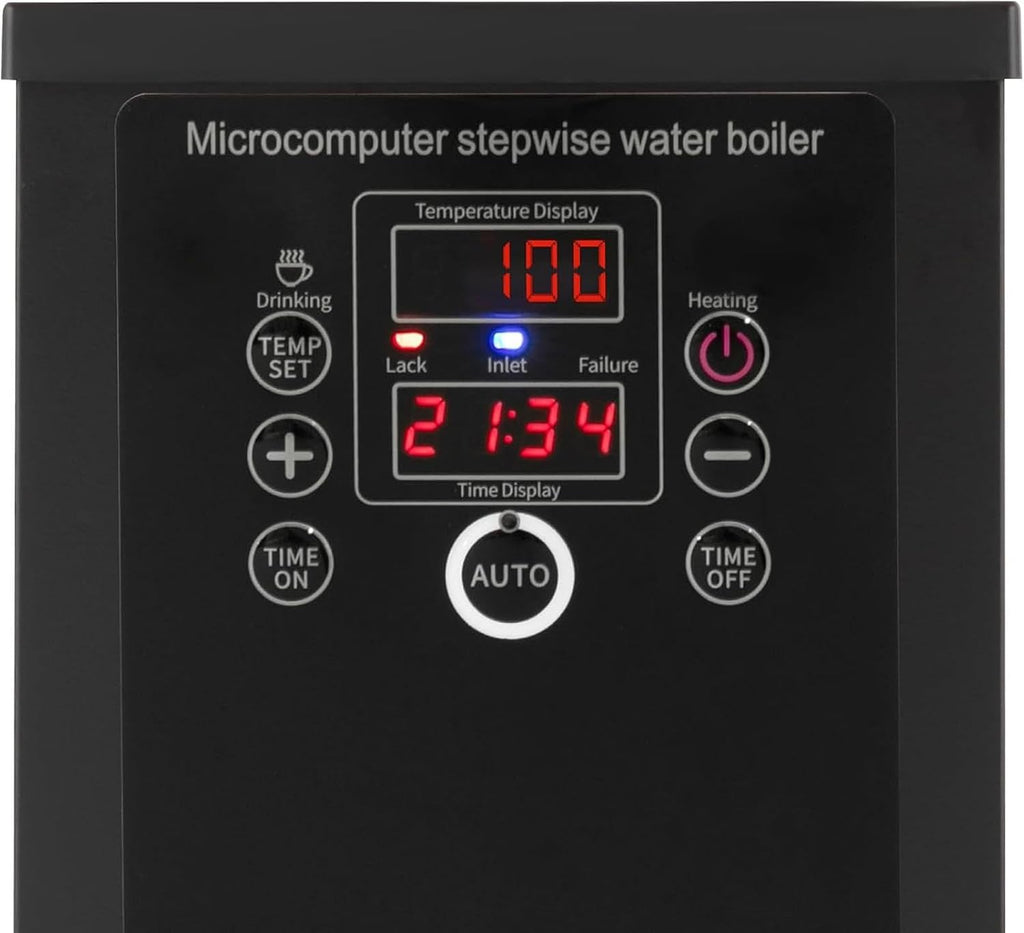 Water Boiler Electric Commercial Hot Water Dispenser Stainless Steel Countertop Rapid Heating Machine for Restaurant, Home, Office(Black-15L)