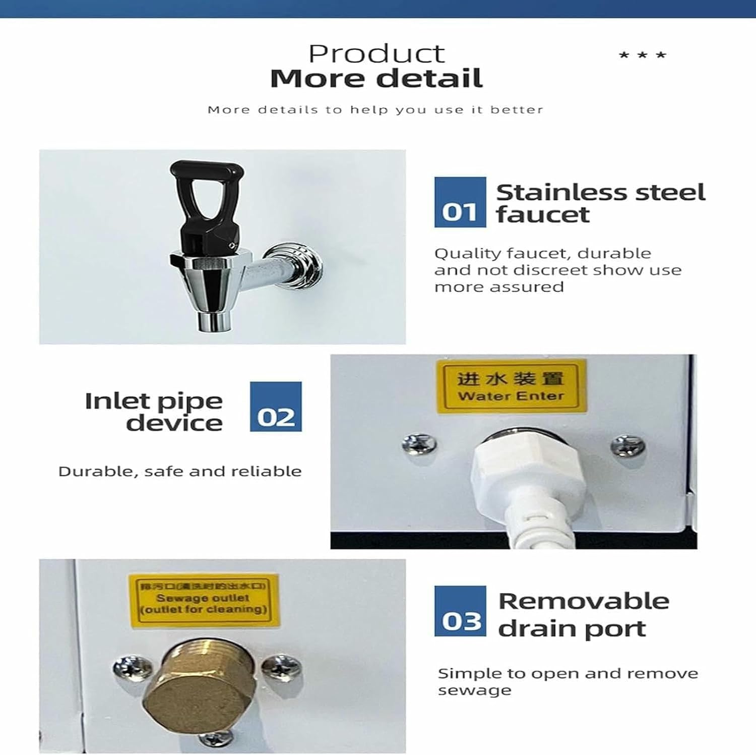 Commercial Hot Water Dispenser,50/60/80L/H Wall-Mounted Tea Coffee Kettle Combination Water Boilers(White 60L)