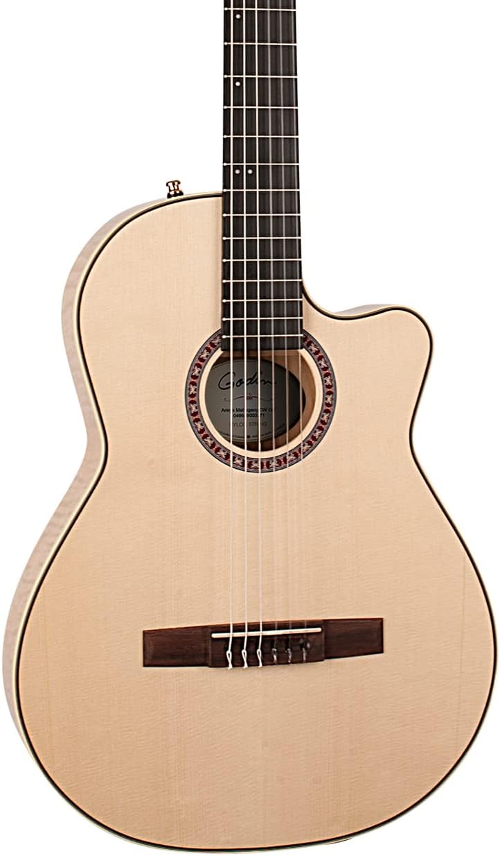 Arena Flame Maple CW Acoustic-Electric Nylon-String Guitar, Natural w/Dual Source EQ