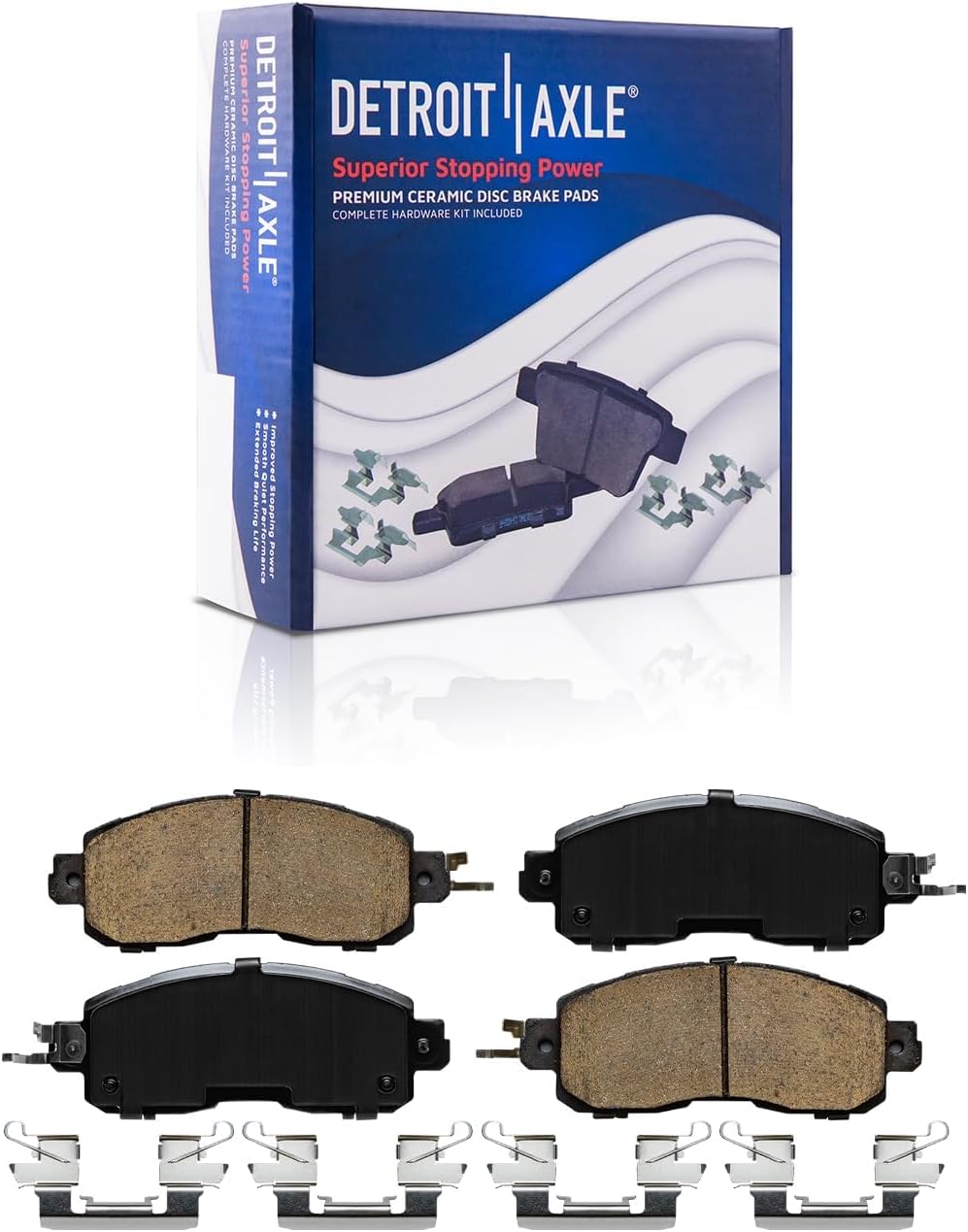 Detroit Axle - Brake Kit for 2019 Nissan Altima, Disc Brake Rotors Ceramic Brakes Pads with Hardware Replacement : 11.65' inch Front and 11.02' inch Solid Rear Rotor