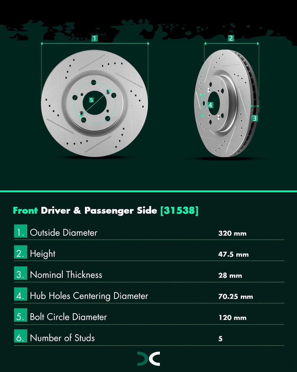 SCITOO Front 12.6' Brake Pads and Rotors Kits Fit For Honda Odyssey 2011 2012 2013 2014