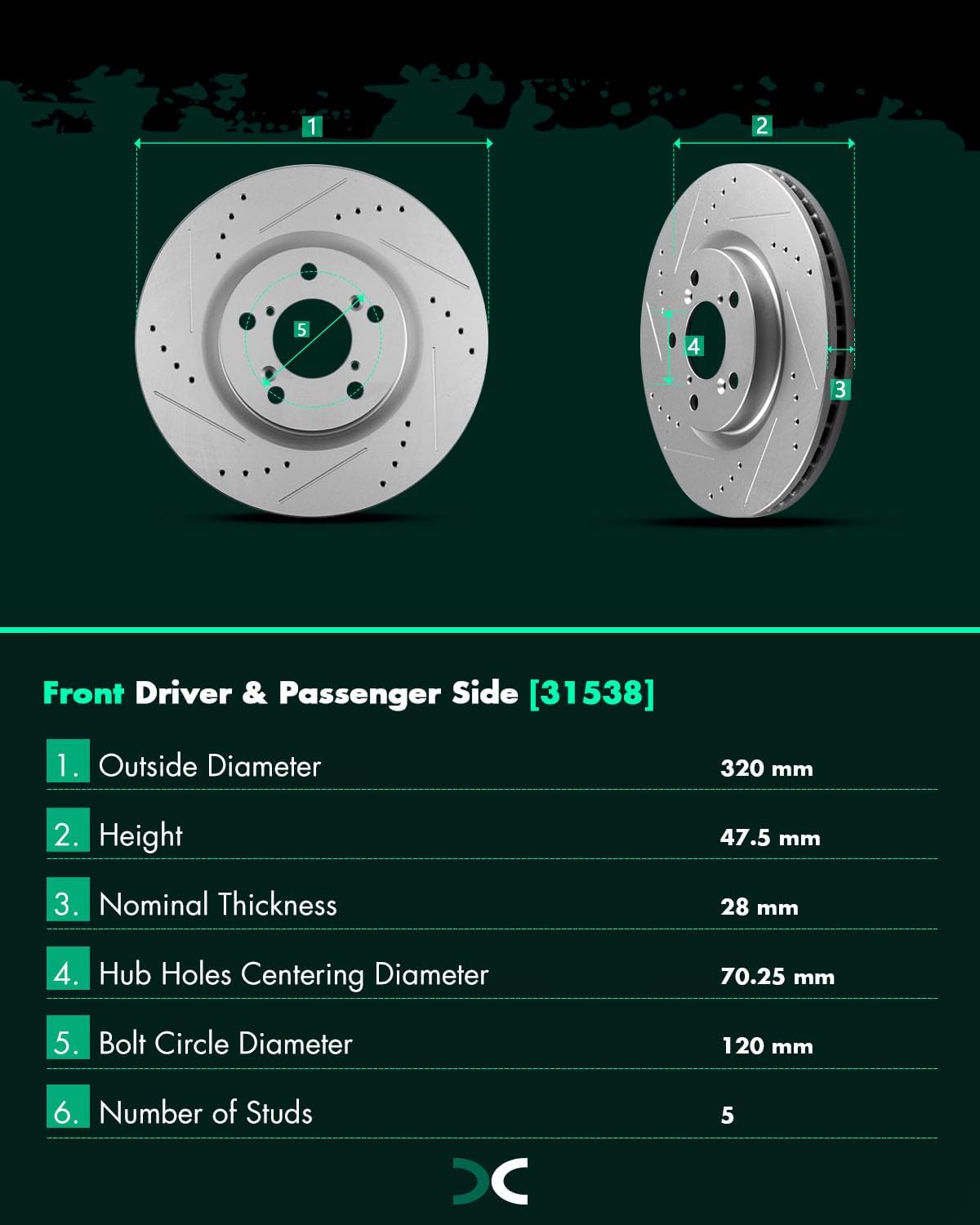 SCITOO Front 12.6' Brake Pads and Rotors Kits Fit For Honda Odyssey 2011 2012 2013 2014