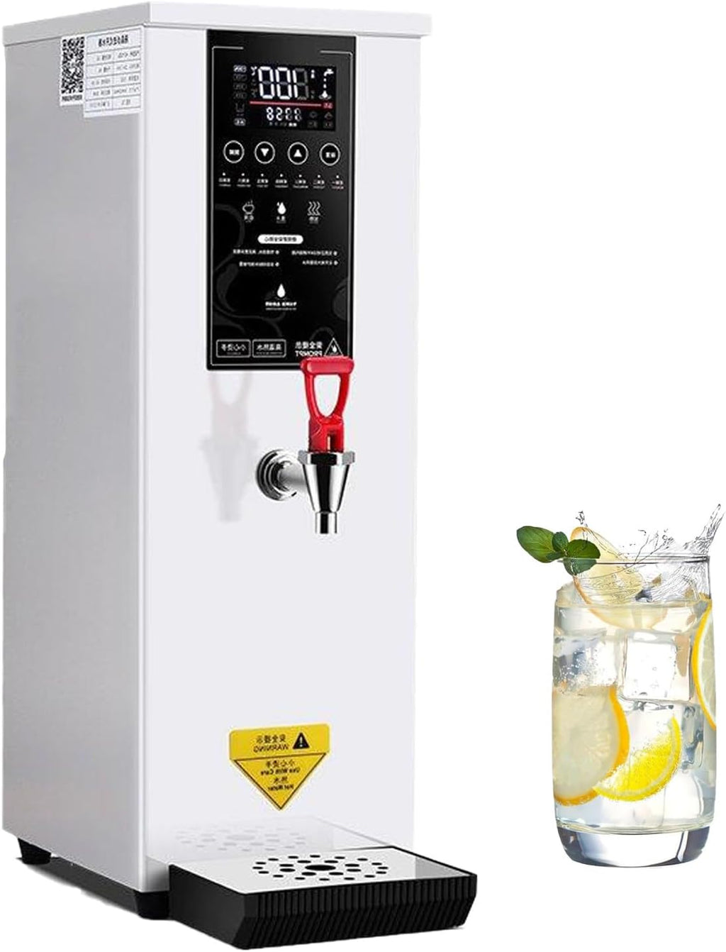 Commercial Hot Water Dispenser 3000W, 25L Large Electric Water Boiler Stainless Steel Hot Water Machine, Step Heating,for Tea Coffee Restaurant, 140°F-212°F Temperature Adjustable,White