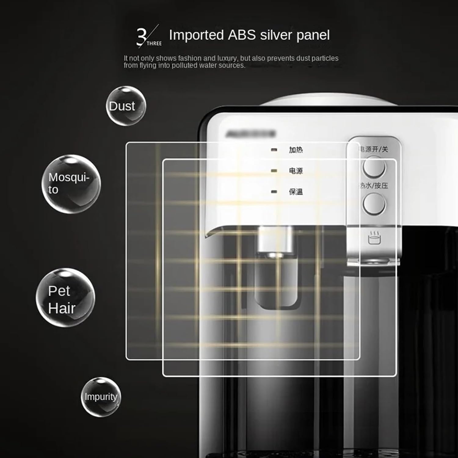 Water Dispenser Stainless Steel Inner Tank Water Dispenser Mini Desktop Cooling Heating Ice and Hot for Students and Dorms Hot Water Dispenser Water Cooler Dispenser(ICY Warm Hot)