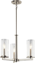 KICHLER Crosby 13.75' 3 Light Convertible Chandelier with Clear Glass Brushed Nickel