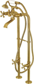 Kingston Brass CCK266K7 Freestanding Tub Faucet Package, Brushed Brass, 32-5/8 Inch Length