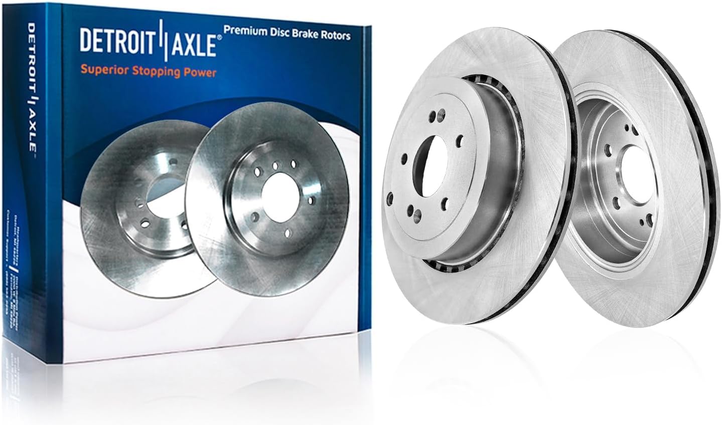 Detroit Axle - Brake Kit for 2018-2022 Kia Stinger 2019-2022 Genesis G70, Disc Brake Rotors Ceramic Brakes Pads 2019 2020 2021 Replacement : 13.78' inch Front and 13.39' inch Rear Rotor