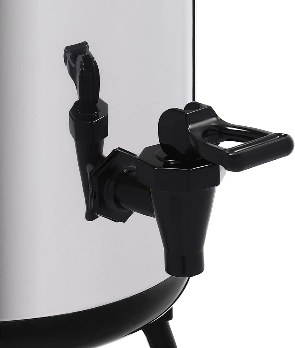 Hot Water Dispenser, 6L Thermal Bucket, Stainless Steel Insulated Beverage Dispenser, Coffee Urn Kettle Boiler Warmer For Outdoor Picnics, Travels, Cafes, Buffets(Black+silver)
