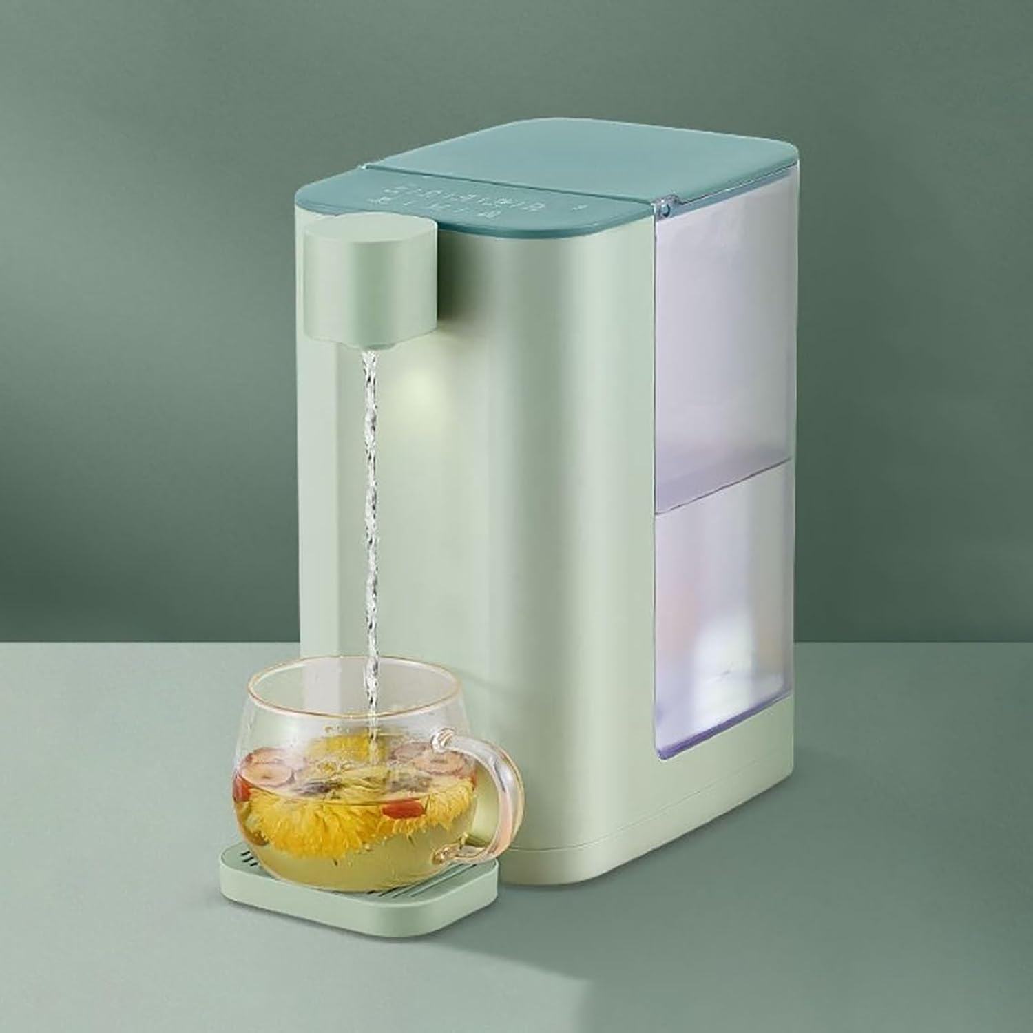 3L Hot Water Dispenser,Instant Hot Water Dispenser,5 Temperature Presets,2100W Fast Boil,with LED Night Light and Touch Screen(Color:Green)