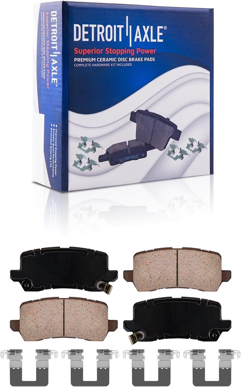 Detroit Axle - Brake Kit for Acura 2014 2015 2017 2018 RLX [Sport Hybrid SH-AWD], Disc Brakes Rotors Ceramic Brake Pads Replacement: 12.99' inch Front and 12.20' inch Rear Rotors