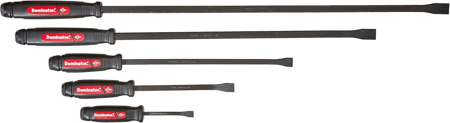 Mayhew Tools 61366 Dominator Curved Pry Bar Set, Red, 5-Piece