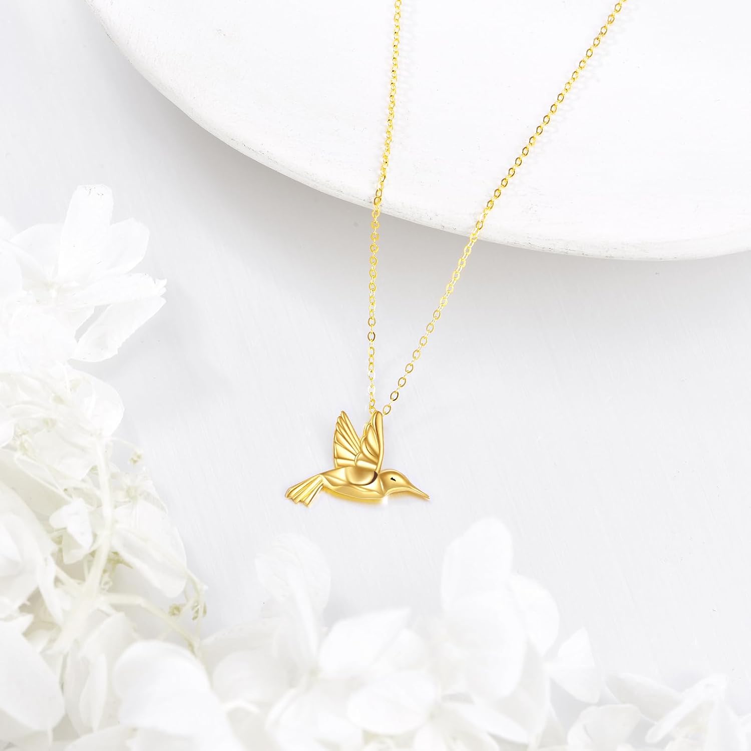 KECHO 14K Gold Red Cardinal/Hummingbird/Ladybug/Dragonfly Necklace Gifts for Women Pendant Memorial Jewelry